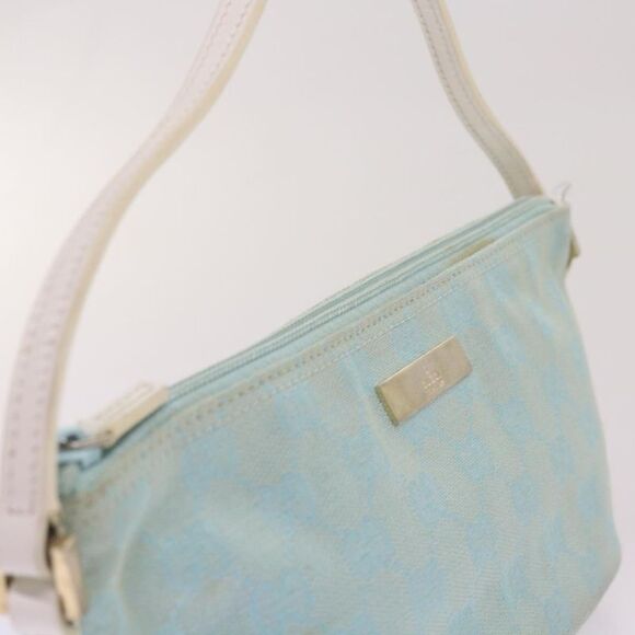 Gucci Gg Canvas Blue Canvas Handbag (Pre-Owned) - Picture 13 of 16